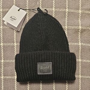 NEW Herschel Supply Company Black Rib Knit Cuffed Beanie For Men Or Women